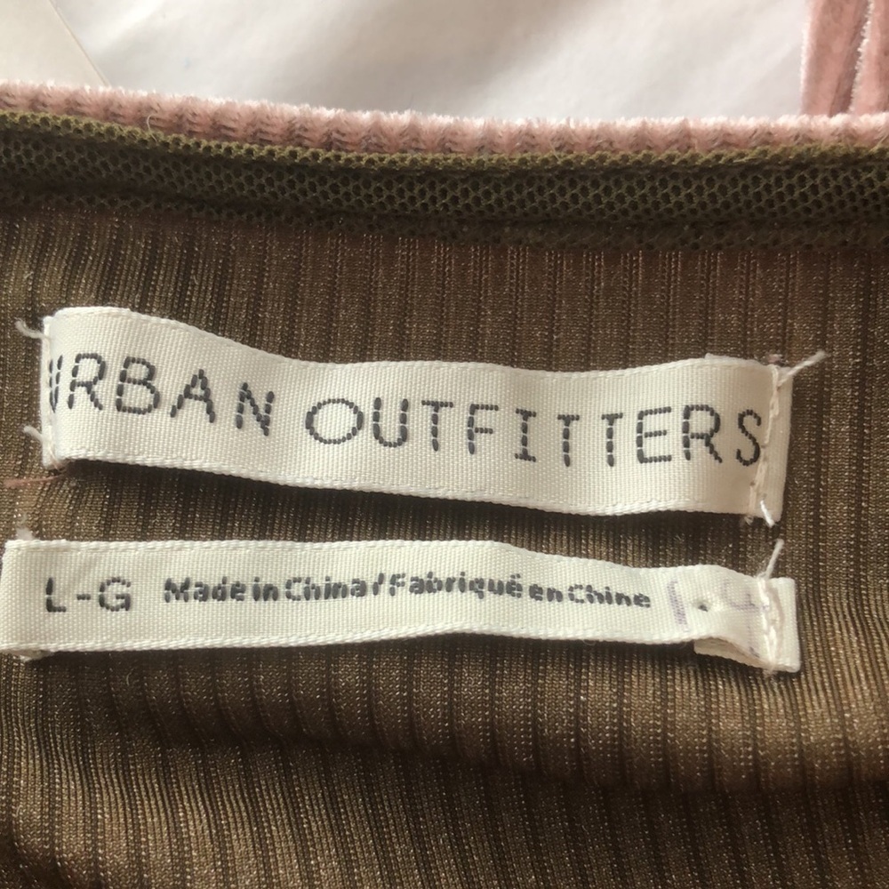 URBAN OUTFITTERS Paradox Ruched Cropped Top Mauve Velvet Long Sleeve Large - Picture 7 of 10